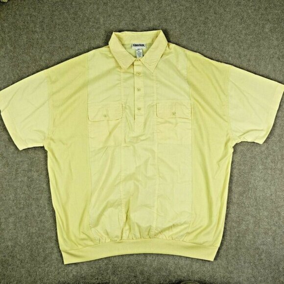 Kings Size  Men's Tall 3XL Short‎ Sleeve Polo Shirt  Yellow - Picture 1 of 5